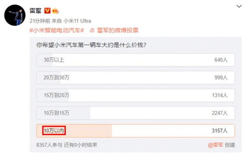 小米汽车盈利多少