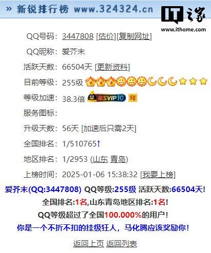 全球首个满级QQ诞生 全球首个满级QQ诞生