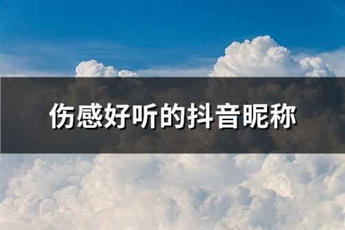 伤感网名的昵称（伤感网名的昵称大全）