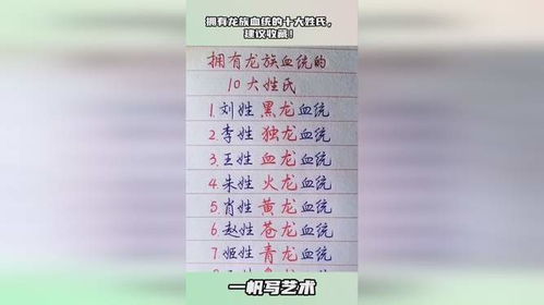 拥有龙族血统的十大姓氏(龙族血统最高的人) 拥有龙族血统的十大姓氏(龙族血统最高的人)