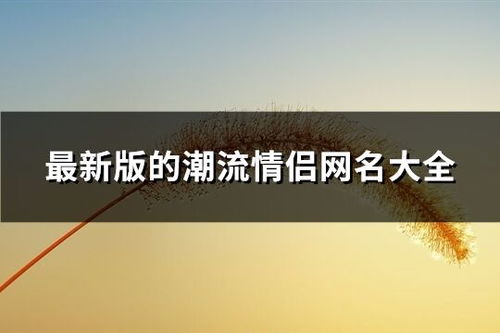流行网名昵称大全（流行网名昵称大全可爱）