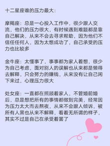 十二星座承受压力排行榜（十二星座谁抗压能力最强）