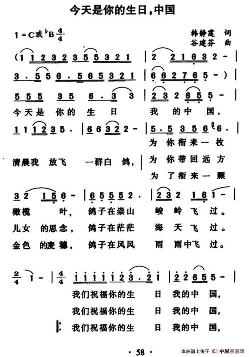 歌曲今天是你的生日中国原唱(歌曲今天是你的生日中国原唱简谱) 歌曲今天是你的生日中国原唱(歌曲今天是你的生日中国原唱简谱)