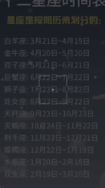十二星座出生日期分别是:十二星座出生日期对照表,你的星座藏在哪一天? 十二星座出生日期分别是:十二星座出生日期对照表,你的星座藏在哪一天?