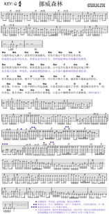 挪威的森林吉他谱c调扫弦（挪威的森林吉他谱子）