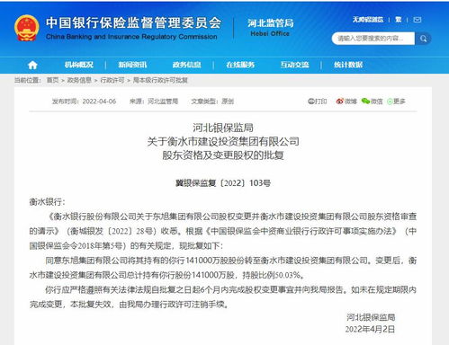 河北银行股权变动:河北建投集团获批受让超3千万股,受让后与关联方合计持股5.41%