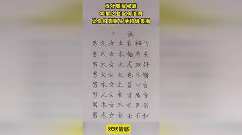 五行婚配表：五行婚配表，传统智慧下的婚姻匹配法则与科学解读