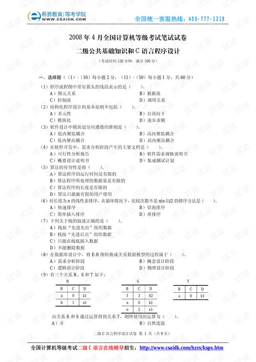 c 一级考试:轻松备考,全国计算机等级考试一级(C语言)全解析 c 一级考试:轻松备考,全国计算机等级考试一级(C语言)全解析