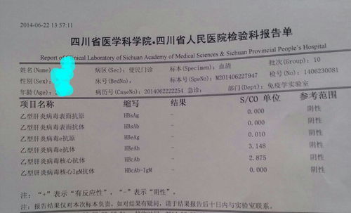 乙肝五项报告单图片:乙肝五项报告单图解,如何看懂你的检查结果?