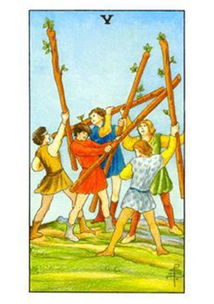 塔罗牌权仗5正逆位：塔罗牌权杖五正逆位解析，冲突与和解的旅程