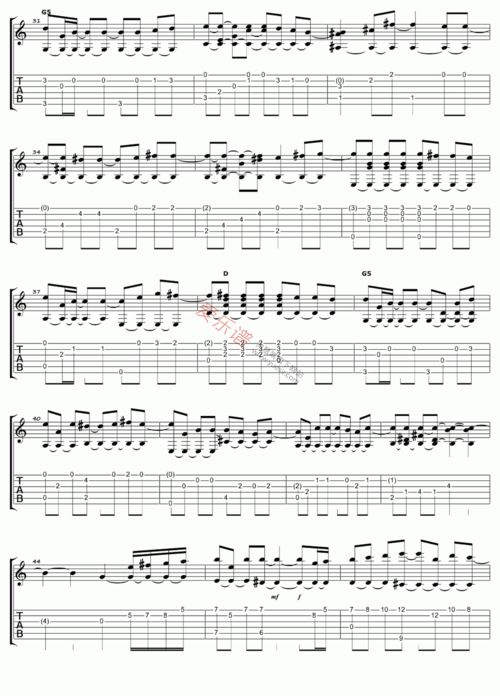 水姻缘吉他谱G调：水姻缘吉他谱G调，浪漫旋律的完美演绎