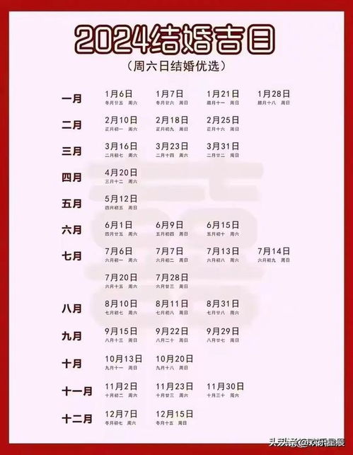2024年结婚嫁娶择日大全:2024年结婚嫁娶择日指南,吉日推荐与禁忌解析(附黄历吉日表) 2024年结婚嫁娶择日大全:2024年结婚嫁娶择日指南,吉日推荐与禁忌解析(附黄历吉日表)
